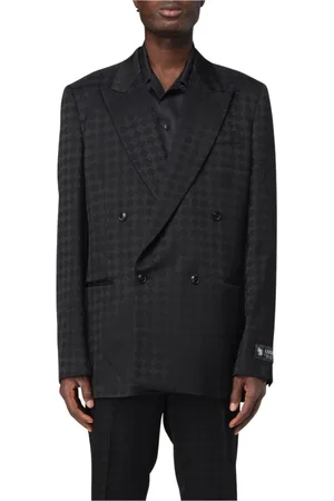 AMIRI Jakkesæt, Herre, Sort, XL, Uld, Sort Mikromønster Blazer Stilfuld Moderne Pasform