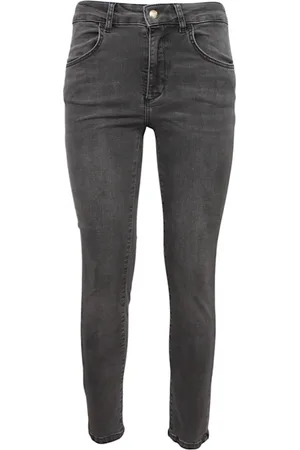 Liu Jo Jeans, Dame, Grå, W30, Bomuld, Bomuld Jeans med Logo Bagpå