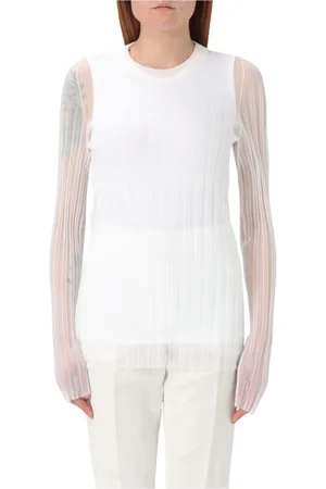 Sportmax Strik, Dame, Hvid, M, Luksuriøs Striktrøje Elegant Design