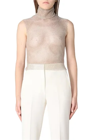 GENNY Top, Dame, Lyserød, L, Uld, Crystal Mesh Ærmeløs Top
