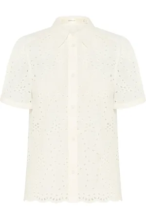 INWEAR Bluser & Skjorter, Dame, Hvid, XL, Bomuld, Hvid FaithIW Skjorte med Broderede Detaljer