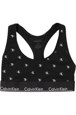 Calvin Klein Sport, Dame, Sort, M, Bomuld, Logo Print Sports Bra