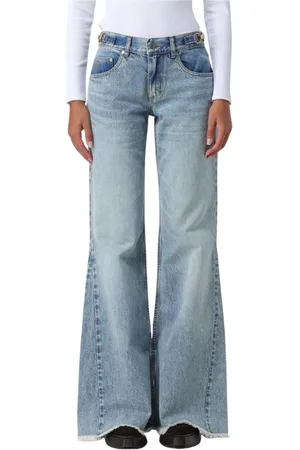 Stella McCartney Jeans, Dame, Blå, W28, Bomuld, Kædedetalje Wide Leg Jeans