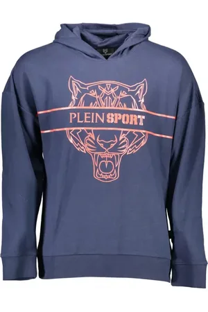 Philipp Plein Sweathshirts & Hoodies, Herre, Blå, XL, Blå hættetrøje med print