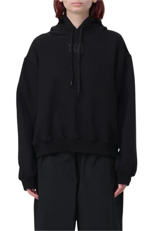 Alexander Wang Sweathshirts & Hoodies, Dame, Sort, XS, Sort afslappet fit hættetrøje sweatshirt