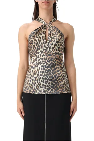 Ganni Top, Dame, Brun, XS, Silke Halterneck Top
