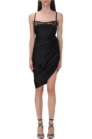 Jacquemus Kjole, Dame, Sort, S, Satin, Sort Satin Slip Kjole Bias Cut