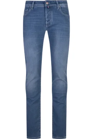 Jacob Cohen Jeans, Herre, Blå, W34, Bomuld, Blå Bukser med Bomuldsblanding
