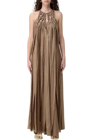 Cult Gaia Kjole, Dame, , M, Uld, Guld Halter Maxi Kjole Elegant Statement