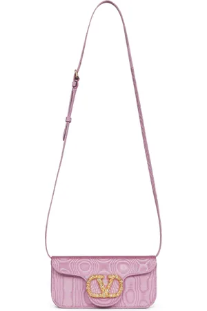 VALENTINO GARAVANI Taske, Dame, Lyserød, ONE SIZE, Uld, Rosa Swarovski Crystal-Embellished VLogo Taske