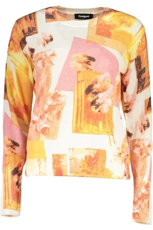 Desigual Strik, Dame, Flerfarvet, L, Højhalset kontrastdetalje sweater