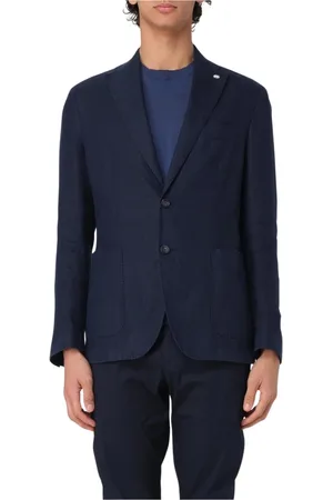 Manuel Ritz Jakke, Herre, Blå, 2XL, Uld, Grøn Linnedjakke Stilfuld