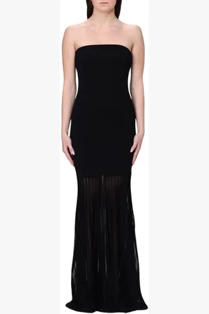 Michael Kors Kjole, Dame, Sort, S, Elegant Sort Midi Kjole med Bælte
