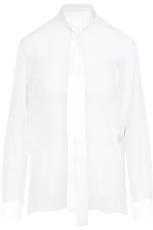 Dolce & Gabbana Bluser & Skjorter, Dame, Hvid, M, Uld, Hvid Silkeskjorte Elegant Stil