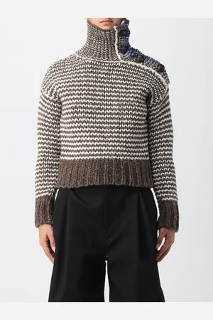 Bottega Veneta Strik, Dame, Brun, S, Uld, Brun Uld Højhalset Sweater