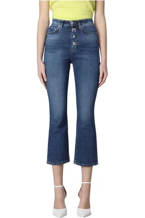 Pinko Jeans, Dame, Blå, W25, Uld, Flared Button Fly Jeans