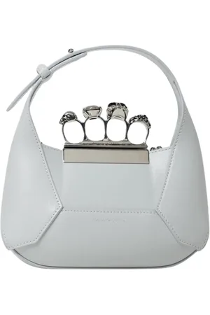 Alexander McQueen Taske, Dame, Grå, ONE SIZE, Læder, Juvel Mini Taske Grå Læder