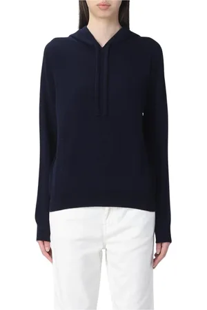FAY Sweathshirts & Hoodies, Dame, Blå, S, Cashmere, Blå Cashmere Hoodie Afslappet Pasform