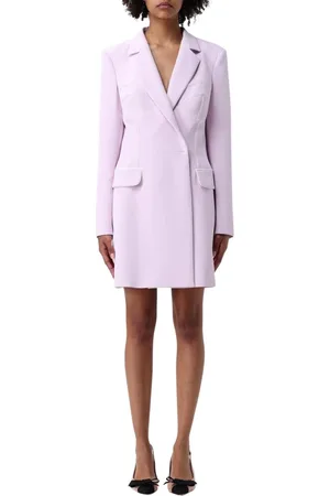 Elisabetta Franchi Kjole, Dame, Lilla, XS, Kvarts V-hals Crepe Mini Kjole