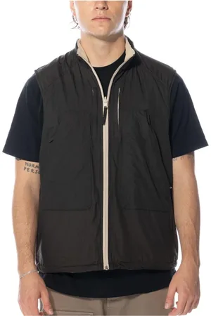 Pop Trading Company Jakke, Herre, Grå, XL, Uld, Vendbar Safari Vest Hvid Peber