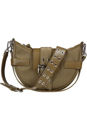 Ganni Taske, Dame, Grøn, ONE SIZE, Lille Bucky Crossbody Håndtaske