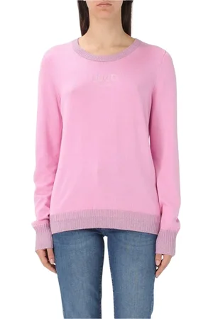 Liu Jo Strik, Dame, Lyserød, XS, Cashmere, Lyserød Cashmere Pullover Sweater
