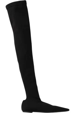 Dolce & Gabbana Sko, Dame, Sort, 37 EU, Sorte spidse over-knæ støvler