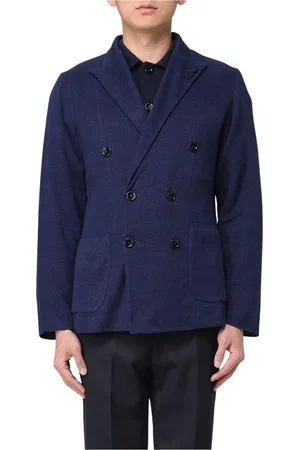 LARDINI Jakke, Herre, Blå, M, Blå Tailored Blazer med Notched Revers