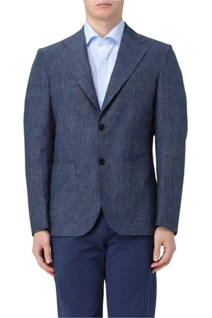 FAY Jakke, Herre, Blå, M, Uld, Blå LinenCotton Blend Blazer