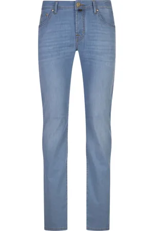 Jacob Cohen Jeans, Herre, Blå, W32, Bomuld, Blå Bomuldsblandede Bukser