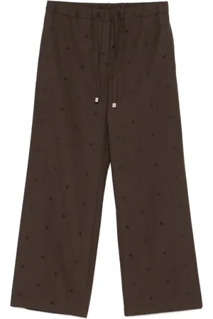 The Attico Bukser, Dame, Brun, 2XS, Uld, Brun Elastisk Snøret Talje Shorts