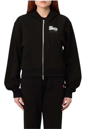 Kenzo Sweathshirts & Hoodies, Dame, Sort, XS, Bomuld, Sort Tiger ZipUp Hoodie