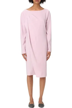 Emporio Armani Kjole, Dame, Lyserød, L, Blå Draperet Midi Kjole