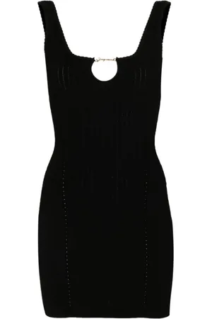 Jacquemus Kjole, Dame, Sort, 2XS, Ribbet Sort Mini Kjole