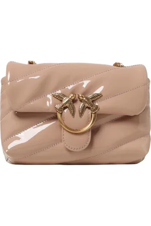 Pinko Taske, Dame, Lyserød, ONE SIZE, Læder, Quiltet Love Birds Crossbody Taske