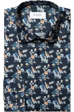 Eton Skjorte, Herre, Flerfarvet, 4XL, Bomuld, Blomstret Twill Skjorte