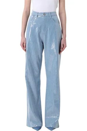 FEDERICA TOSI Jeans, Dame, Blå, W26, Denim, Slim Fit High-Rise Denim Jeans