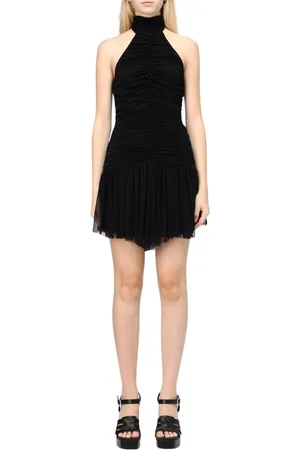 ANIYE BY Kjole, Dame, Sort, M, Tyl, Sort Halter Mini Kjole med Tyl