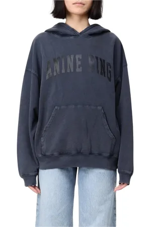 ANINE BING Sweathshirts & Hoodies, Dame, Sort, S, Bomuld, Vintage Oversized Hoodie