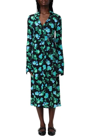 COPERNI Kjole, Dame, Flerfarvet, S, Blomstret Wrap Midi Kjole