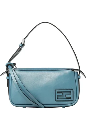 Fendi Taske, Dame, Blå, ONE SIZE, Uld, Platinum Skuldertaske