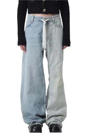 Balenciaga Jeans, Dame, Blå, S, Uld, Multifarvet Straight-Leg Jeans