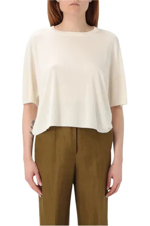 DRUMOHR Strik, Dame, Hvid, M, Uld, Hvid Merinould Pullover Sweater