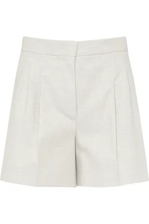 Max Mara Shorts, Dame, Grå, S, Bomuld, Sølv bomuld-linned shorts Favilla