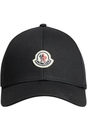 Moncler Tilbehør, Herre, Sort, ONE SIZE, Bomuld, Sort Bomuld Baseball Cap