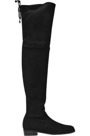 Stuart Weitzman Sko, Dame, Sort, 37 EU, Sort Ruskind Over-Knæ Støvler