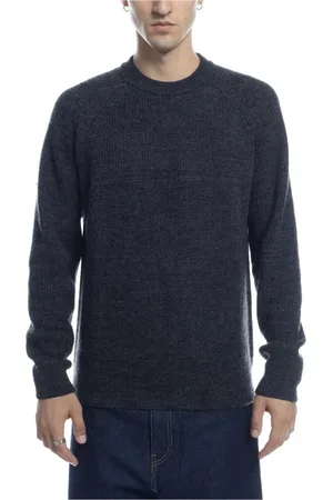 Norse projects Strik, Herre, Grå, M, Bomuld, Uld Bomuld Ribstrik Sweater
