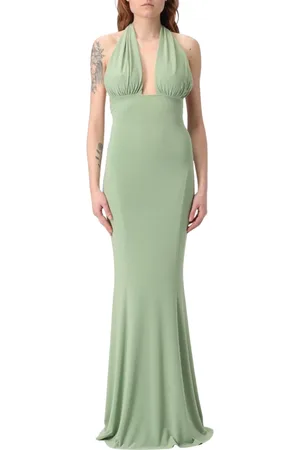 Norma Kamali Kjole, Dame, Grøn, S, Uld, Grøn Bodycon Midi Kjole