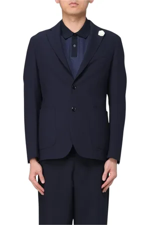 HUGO BOSS Jakke, Herre, Blå, M, Elegant Blå Blazer med Notch Revers