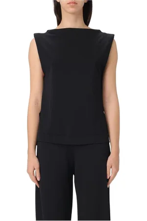 LIVIANA CONTI Top, Dame, Sort, S, Sort V-hals Strik Trøje
